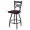 Holland Bar Stool Co 25" Swivel Counter Stool, Pewter Finish, Dark Cherry Maple Seat X820 - alternate 1